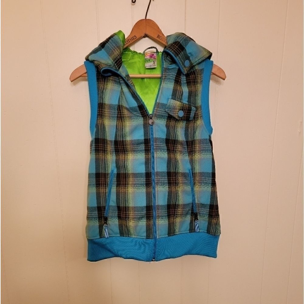 Burton Dry Ride Ho Chi Minh Plaid Hooded Vest M